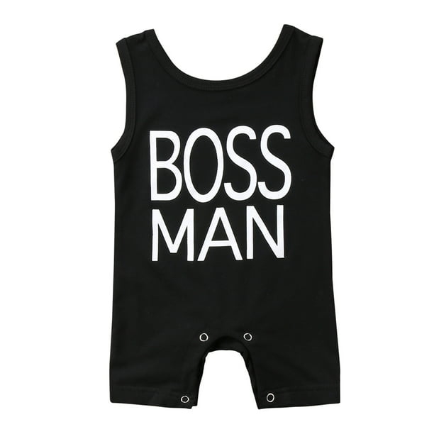 Cotton Vest Newborn Baby Girl Boy Clothes Bodysuit Romper Jumpsuit Playsuit Boss 